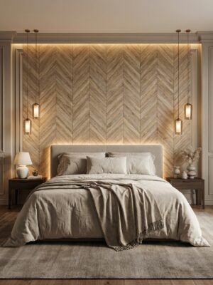 Bedroom Feature Wall - Custom Wall Panel Design
